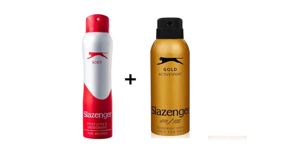 Slazenger Kırmızı Kadın Sprey Deodorant 150 Ml+Slazenger Activesport Gold Erkek Sprey Deodorant 150 Ml--2'li Set ürün görseli 1