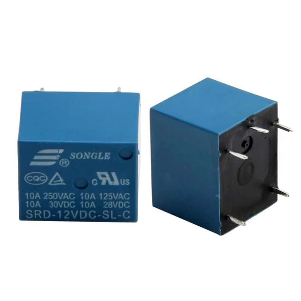 12V DC Röle 250v 10A 5 Pin SRD SL C SONGLE DC-SL-C Röle ürün görseli 1