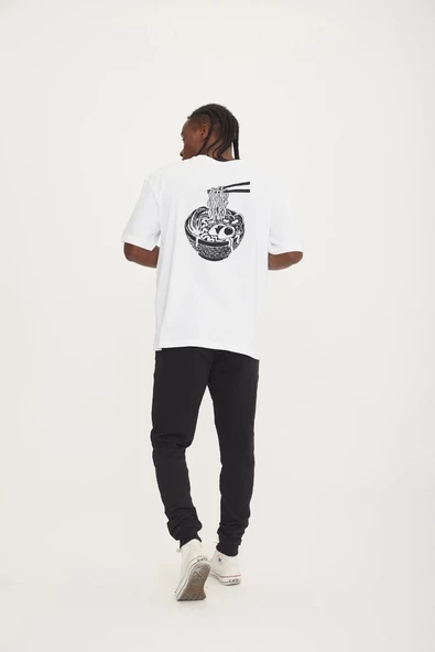 White NOODLE RELAX TEE - Resim 5