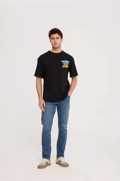 Black DREAM HALF-RELAX TEE - Resim 3