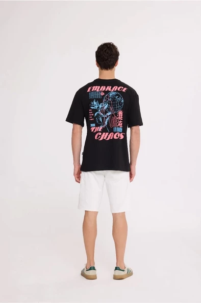 Black CHAOS HALF-RELAX TEE - Resim 4