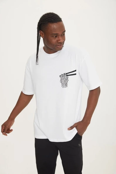 White NOODLE RELAX TEE - Resim 3