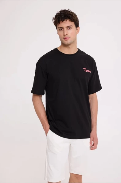 Black CHAOS HALF-RELAX TEE - Resim 3