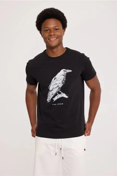 Black THE CROW TEE - Resim 2