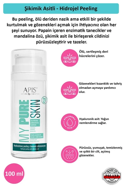 Şikimik Asitli - Hidrojel Peeling - MY PURE SKIN- 100 Ml ürün görseli 1