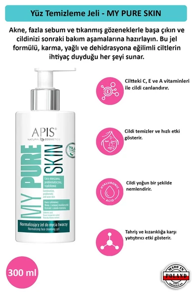 Yüz Temizleme Jeli - MY PURE SKIN - 300 Ml ürün görseli 1