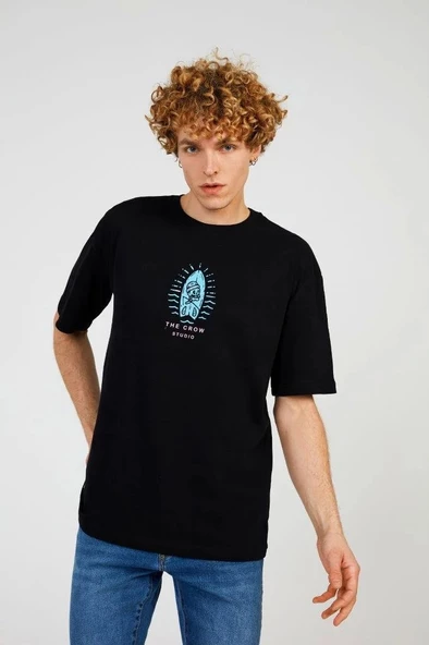 Black GONE FISHING RELAX TEE ürün görseli 1