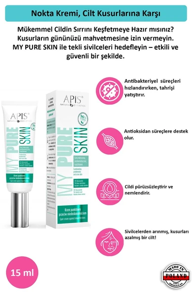 Nokta Kremi, Cilt Kusurlarına Karşı - MY PURE SKIN - 15 Ml ürün görseli 1