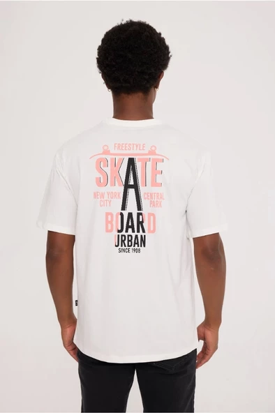 White URBAN HALF-RELAX TEE - Resim 4