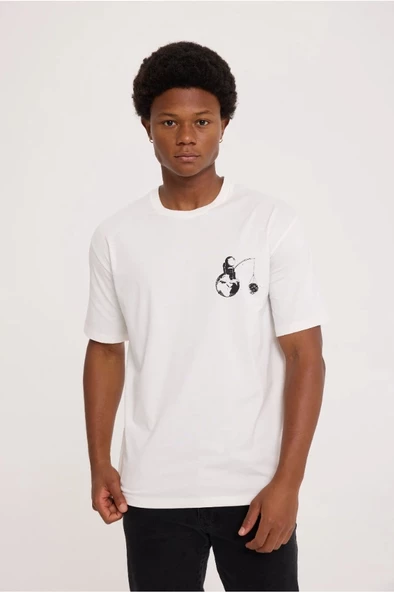 White SPACE HALF-RELAX TEE ürün görseli 1