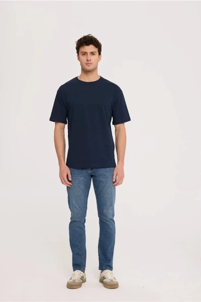 Navy MATH HALF-RELAX TEE ürün görseli 1