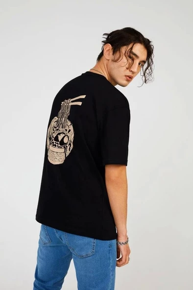Black NOODLE RELAX TEE - Resim 3