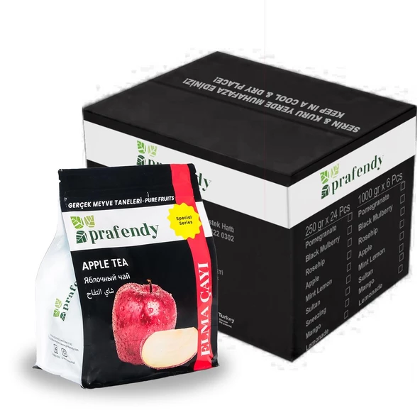 PRAFENDY TOPTAN ELMA ÇAYI GERÇEK MEYVE TANELİ 1 Kg x 6 Ad. ürün görseli 1