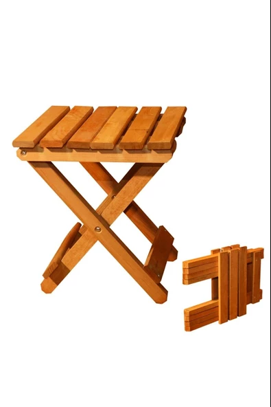 Ahşap Katlanır Tabure 1 Adet 30 cm x 36 xm ürün görseli 1