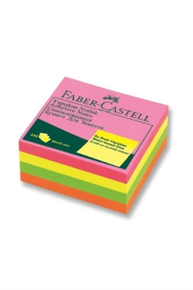 Faber Castell Not Kağıdı 50*50 Yapışkanlı Mini Küp Fosforlu 565839 ürün görseli 1
