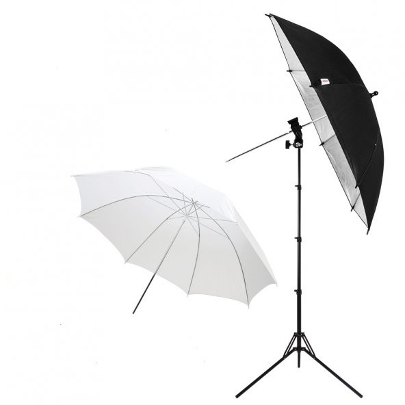 3lü Strobist Set. Işık Ayağı,Şemsiye,Flaş ve Şemsiye Adaptörü 50c ürün görseli 1
