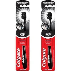 Colgate Diş Fırçası  360 Siyah Charcoal Orta 2 Adet ürün görseli 1