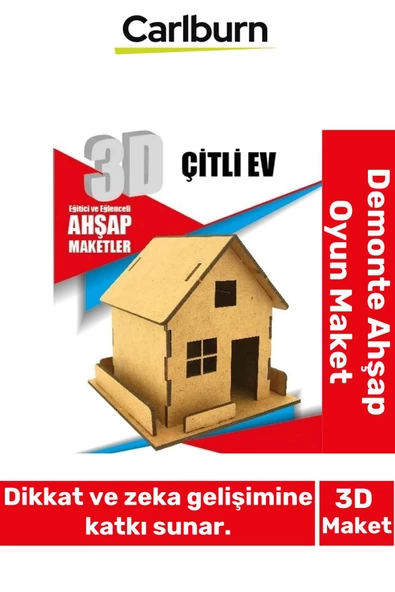 3 Boyut Eğitici Öğretici Zeka Geliştirici Boyanabilir Ebeveyn Çocuk Puzzle Demonte Ahşap Oyun Maket ürün görseli 1