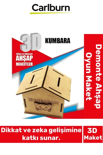 3 Boyut Eğitici Öğretici Zeka Geliştirici Boyanabilir Ebeveyn Çocuk Puzzle Demonte Ahşap Oyun Maket ürün görseli 1