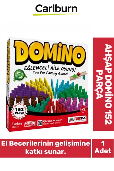 El Becerileri Dikkat Geliştiren Öğretici Eğitici 9 Renkli Ahşap Domino 152 Parça Oyun ürün görseli 1