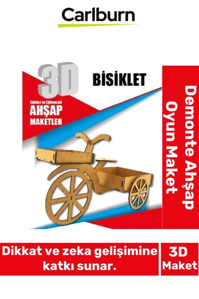 3 Boyut Eğitici Öğretici Zeka Geliştirici Boyanabilir Ebeveyn Çocuk Puzzle Demonte Ahşap Oyun Maket ürün görseli 1
