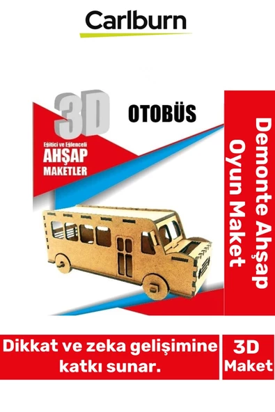 3 Boyut Eğitici Öğretici Zeka Geliştirici Boyanabilir Ebeveyn Çocuk Puzzle Demonte Ahşap Oyun Maket ürün görseli 1