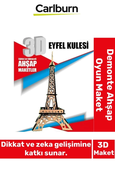 3 Boyut Eğitici Öğretici Zeka Geliştirici Boyanabilir Ebeveyn Çocuk Puzzle Demonte Ahşap Oyun Maket ürün görseli 1