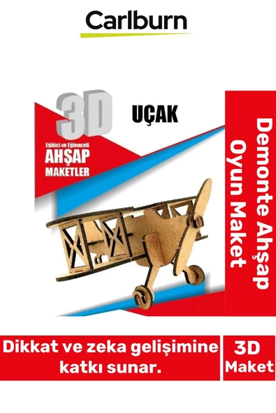 3 Boyut Eğitici Öğretici Zeka Geliştirici Boyanabilir Ebeveyn Çocuk Puzzle Demonte Ahşap Oyun Maket ürün görseli 1