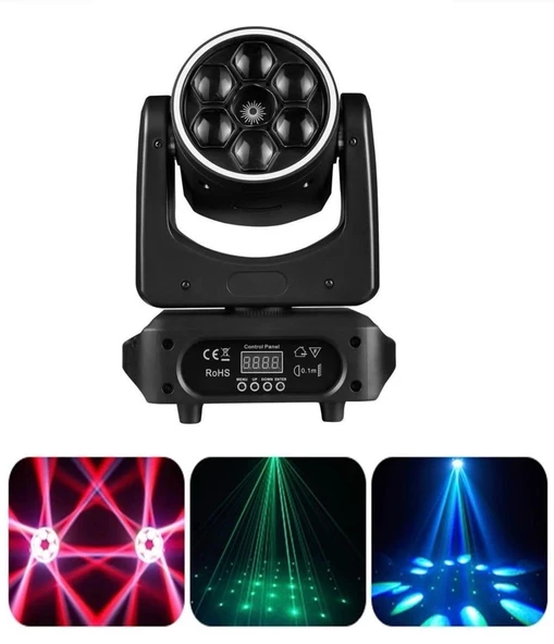 DJ PRO BEE EYES 6x15WATT LAZERLİ RGB MOVİNG HEAD ROBOT IŞIK ürün görseli 1