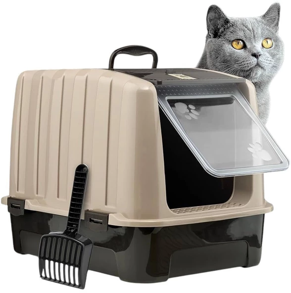 Xl Kapalı Kedi Tuvaleti 52x37,5x40 - Kürek Ve Filtre Hediyeli (COMANCHERO) ürün görseli 1