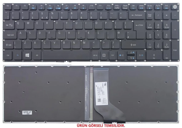 Acer N15W1 Notebook Klavyesi (TR) Işıklı - Resim 4