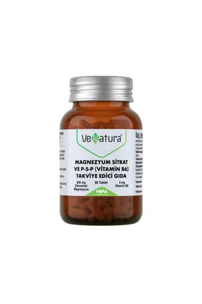Venatura Magnezyum Sitrat Ve P-5-p (VİTAMİN B6) Takviye Edici Gıda 60 Tablet ürün görseli 1