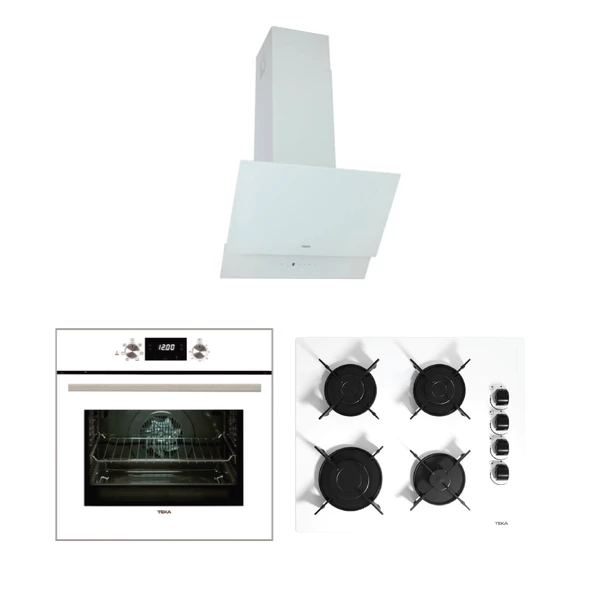 Teka Chef 6 Beyaz Ankastre Set (HAK 625 WH - GBE 64002 KBC WH - ATV 60) ürün görseli 1