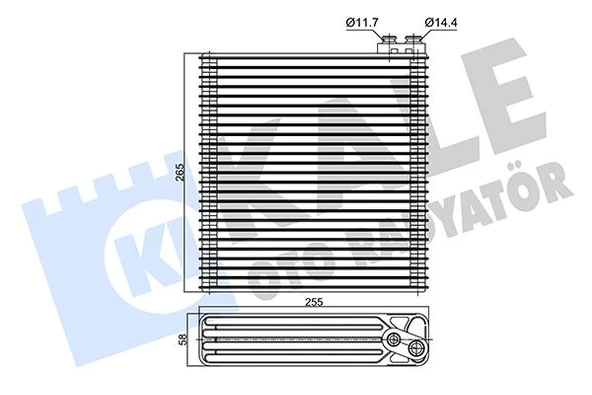 EVAPORATOR TOYOTA COROLLA 1.4-1.6 2.0D-4D 01-08 BRAZING AL/AL 255X265X58 ürün görseli 1