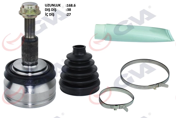AKS KAFASI DIŞ ÖN TRANSPORTER T5 1.9 TDI 04-10 AXB 38x27x63 168.5mm ürün görseli 1