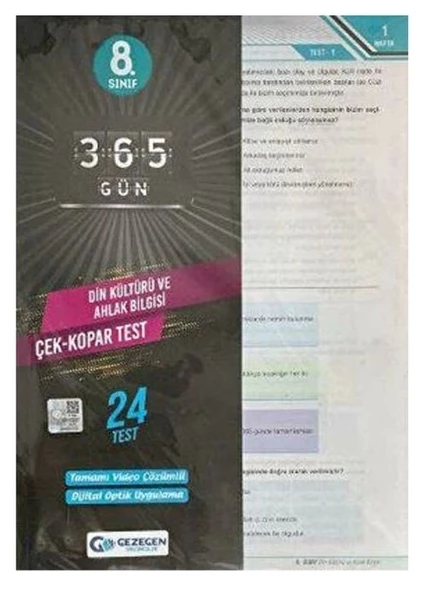 Gezegen Yayıncılık 8.Sınıf 365 Gün Din Kültürü ve Ahlak Bilgisi Yaprak Test ürün görseli 1