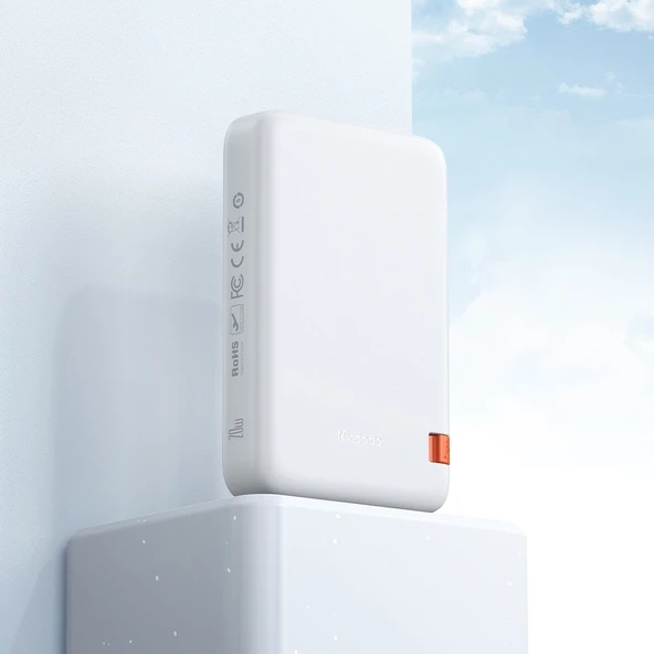 Mcdodo MC-5100 10000mAh 20w Magsafe Kablosuz Powerbank - Beyaz ürün görseli 1