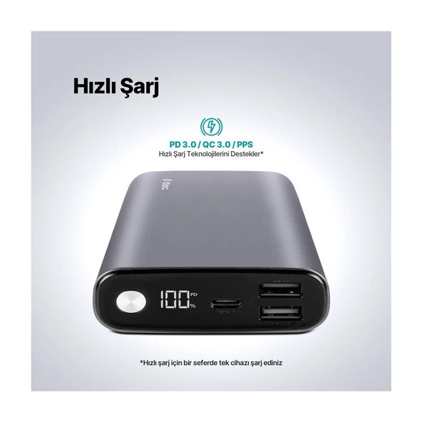 Ttec 2BB216 Recharger Pro LCD 15.000 Mah Pd 65W Taşınabilir Hızlı Şarj Aleti/Powerbank - Resim 4