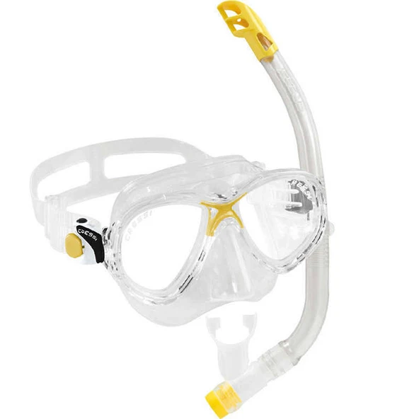 Cressi Junior Marea Maske Top Şnorkel Seti  CLEAR-YELLOW ürün görseli 1