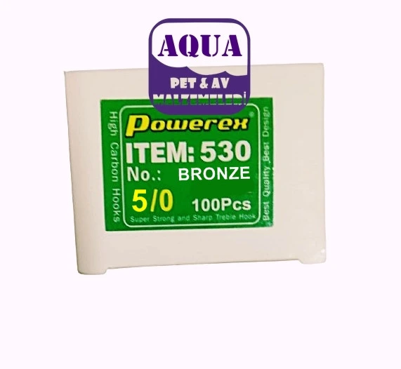 Powerex 530 Model 5/0 No. Bronz Kutu Balık İğnesi 100 Adet - Büyük Boy Sazan İğnesi 100'lü Kutu ürün görseli 1