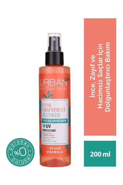 Pink Grapefruit&ginger Ince Telli Saçlar Dolgunlaştırıcı Sıvı Saç Bakım Kremi-vegan-200ml ürün görseli 1