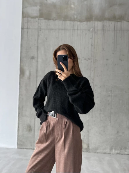 Siyah Marka Model Yumoş Triko Kazak - Resim 3
