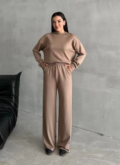 Vizon Sweat Geniş Paçalı Pantolon Takım ürün görseli 1