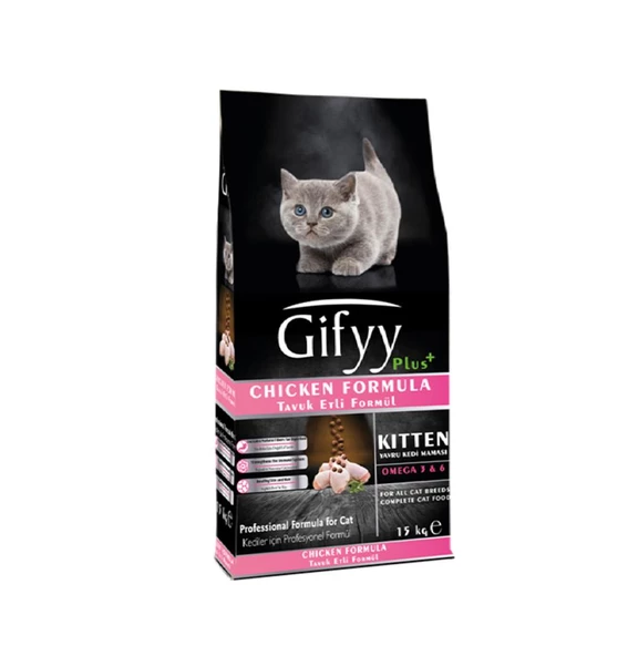 Gifyy Tavuklu Yavru Kedi Maması 15 Kg ürün görseli 1