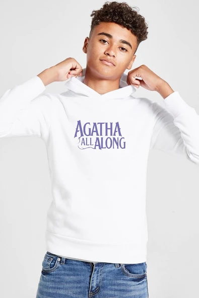 Agatha All Along Lettern Beyaz Çocuk 3ip Kapşonlu  Sweatshirt ürün görseli 1