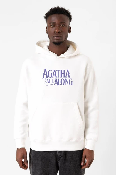 Agatha All Along Lettern Beyaz Erkek 3ip Kapşonlu Sweatshirt ürün görseli 1