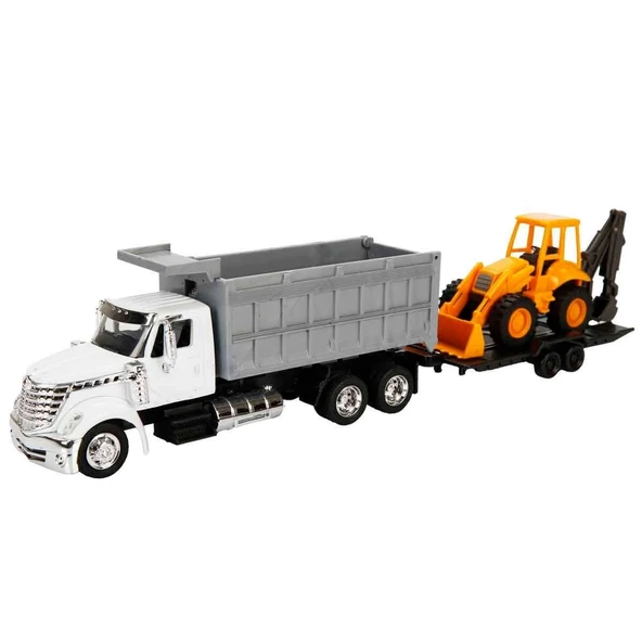 1:43 Long Haul Damperli İş Makineli Taşıyıcı Kamyon ürün görseli 1