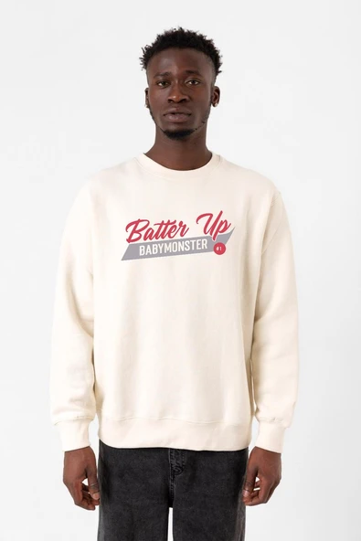 Babymonster Batter Up Ekru Erkek 2ip Sweatshirt ürün görseli 1