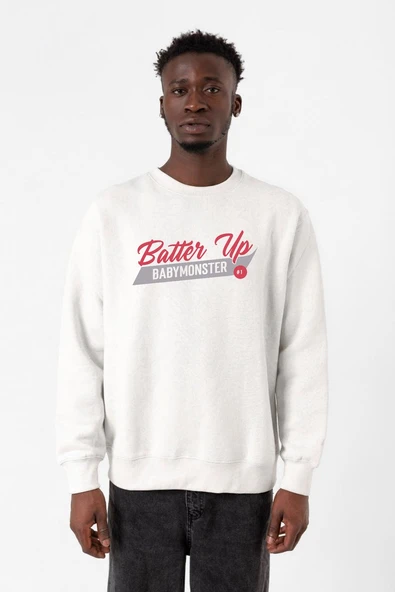 Babymonster Batter Up Beyaz Erkek 2ip Sweatshirt ürün görseli 1