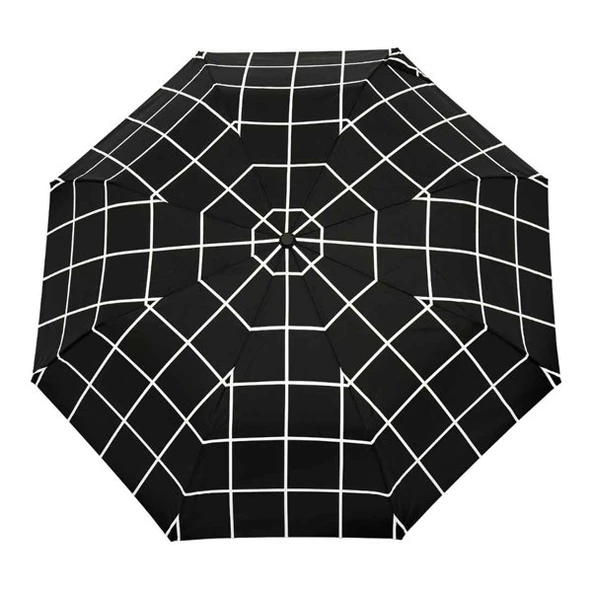 Original Duckhead Duck Kompakt Şemsiye Black Grid - Resim 4